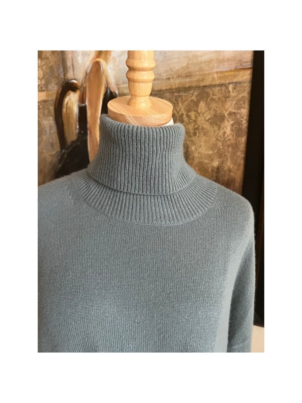 NWT Imported arch4 Teal Cashmere Turtleneck Sweater M